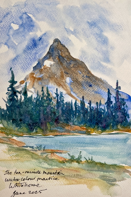 Ten Minute Mountain; watercolour practice piece